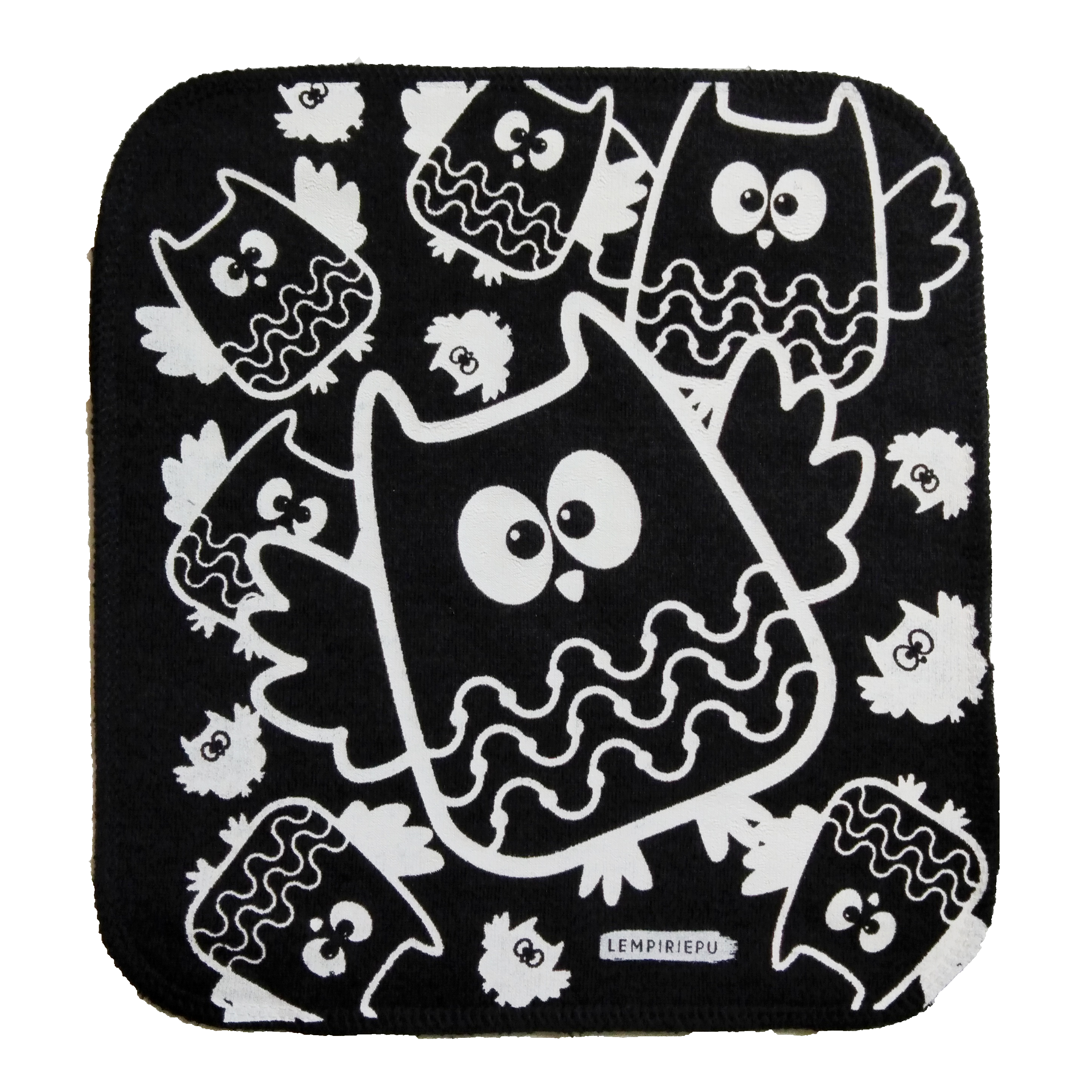 Pöllöt-kuosi, musta liina.