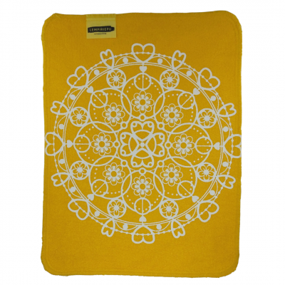 Pitsi-kuosi, keltainen liina.