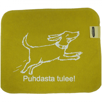 "Puhdasta tulee" -kuosi, vihreä liina.