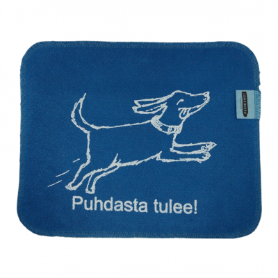 "Puhdasta tulee" -kuosi, sininen liina.