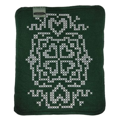 Ristipisto-kuosi, tumman vihreä liina.