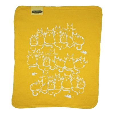 Kurnajaiset -kuosi, keltainen liina.