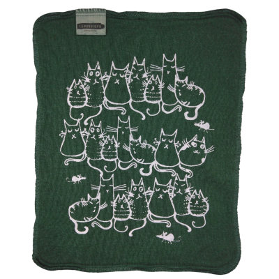 Kurnajaiset -kuosi, tumma vihreä liina.