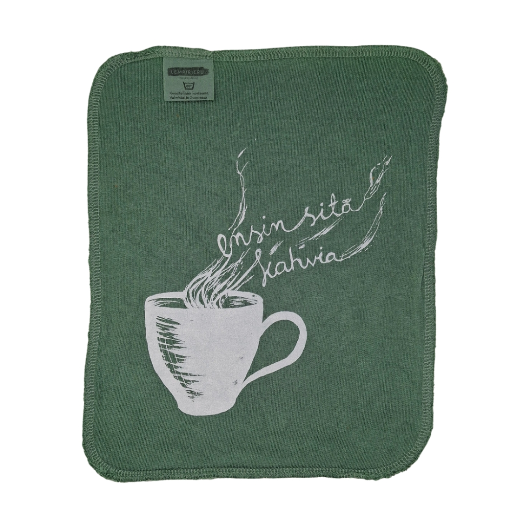 Ensin sitä kahvia tiskirätti tummanvihreä – bambuinen kestotiskirätti