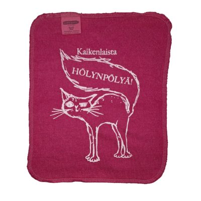 Kaikenlaista hölynpölyä! kissa tiskirätti pinkki – bambuinen kestotiskirätti