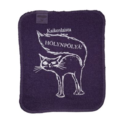 Kaikenlaista hölynpölyä! kissa tiskirätti violetti – bambuinen kestotiskirätti