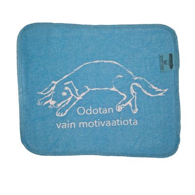 Odotan vain motivaatiota koira tiskirätti turkoosi – bambuinen kestotiskirätti