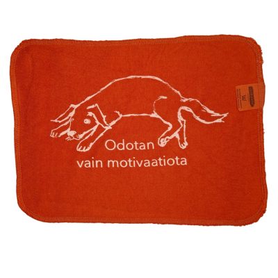 Odotan vain motivaatiota koira tiskirätti punainen – bambuinen kestotiskirätti