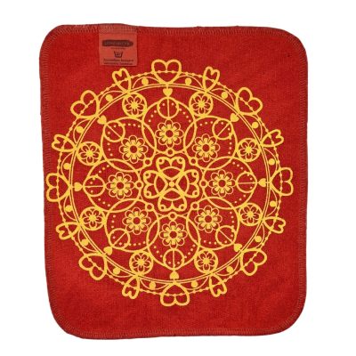 Pitsi tiskirätti puna-keltainen – bambuinen kestotiskirätti